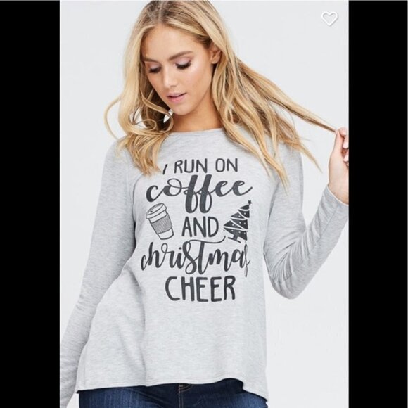 Christmas coffee graphic Tee in light gray small - Picture 3 of 4